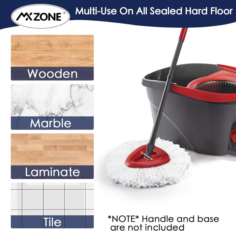 MXZONE Spin Mop Head Replacement for O Ceda Mop Replace Head Triangle Mop Refills, Microfiber, White, 5 Packs - Image 5